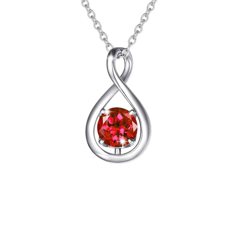 Κολιέ με Μενταγιόν Ruby Infinity | Λευκό Χρυσό