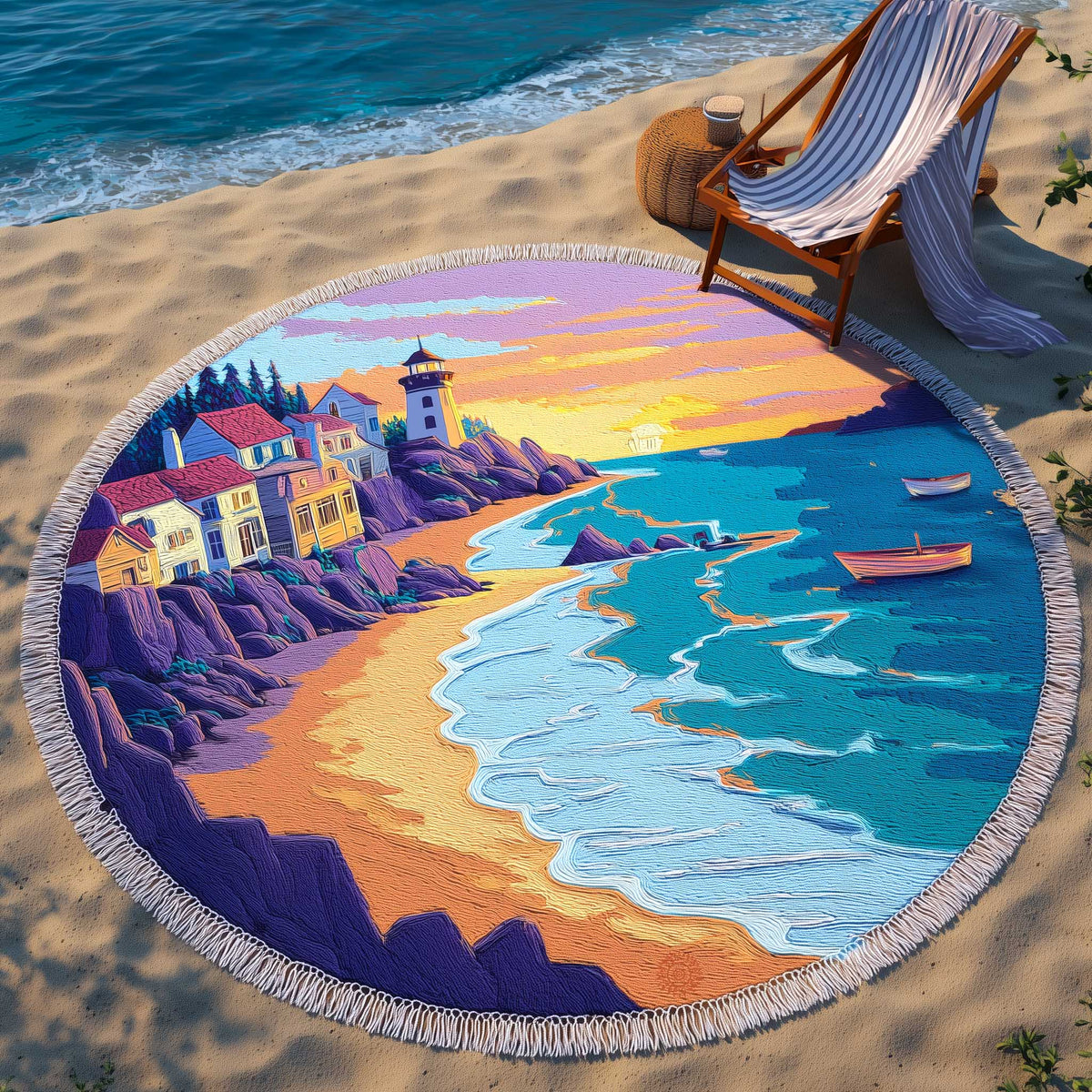 Στρογγυλή Πετσέτα Θαλάσσης Ocean Breeze