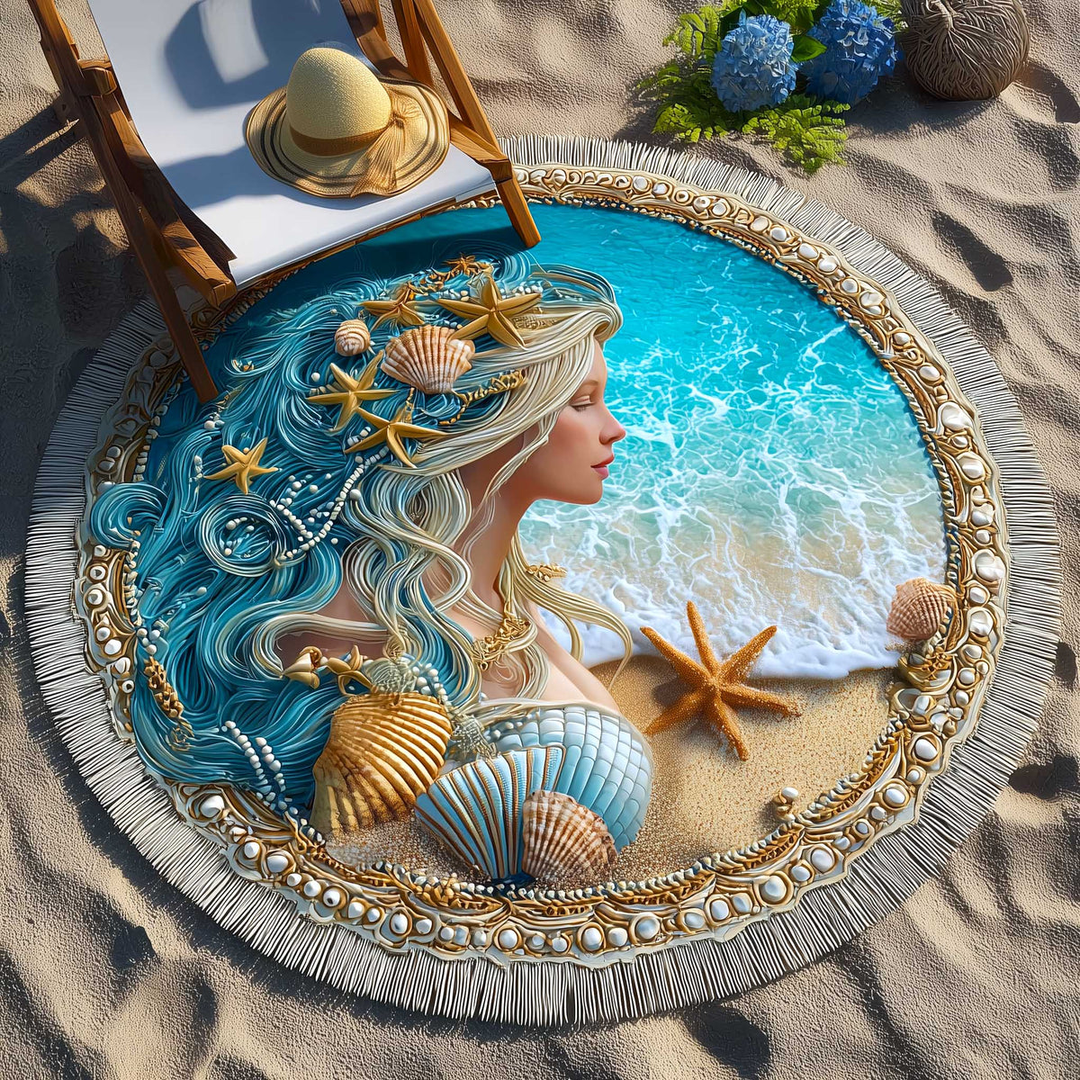 Στρογγυλή Πετσέτα Θαλάσσης Ocean Breeze