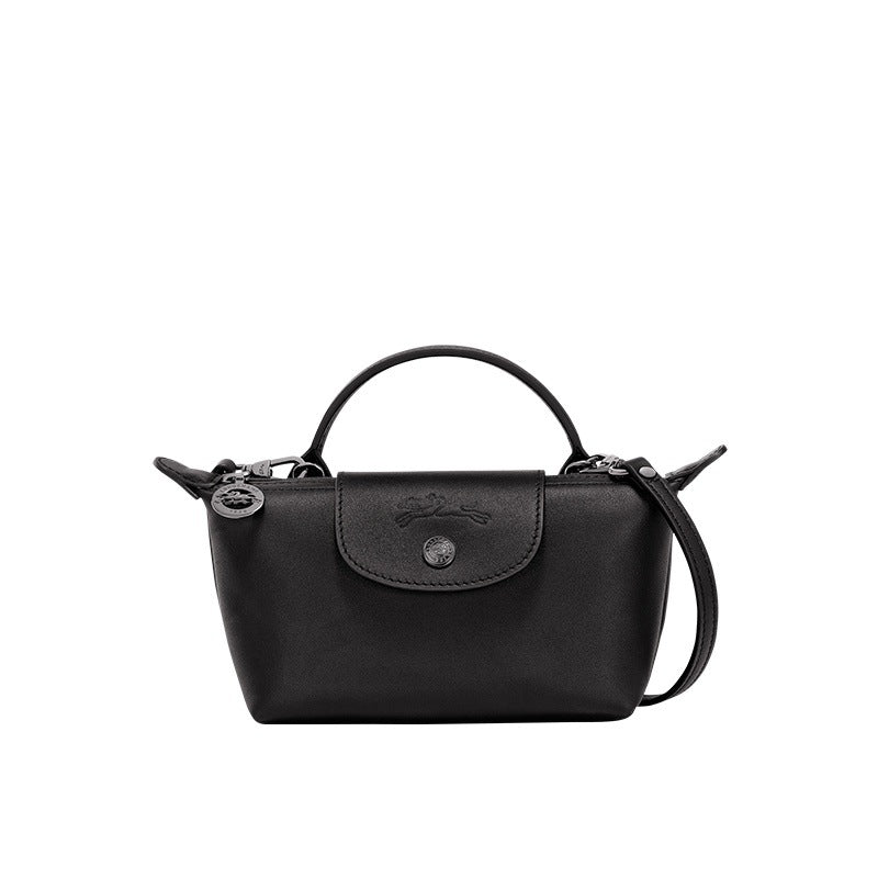 Mini Δερμάτινη Τσάντα Tote - Μαύρη