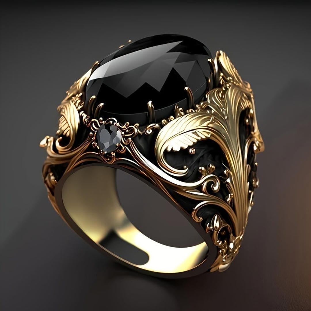 Εντυπωσιακό Δαχτυλίδι Midnight Baroque με Όνυχα
