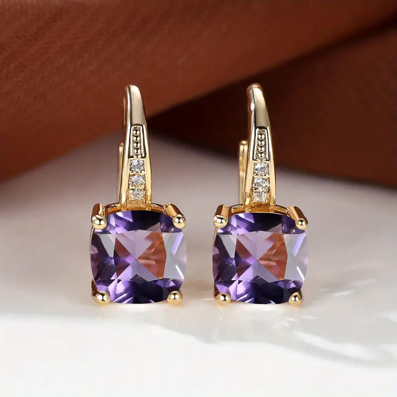 Σκουλαρίκια Κρίκοι Mystic Sapphire με Πέτρες σε Χρυσό