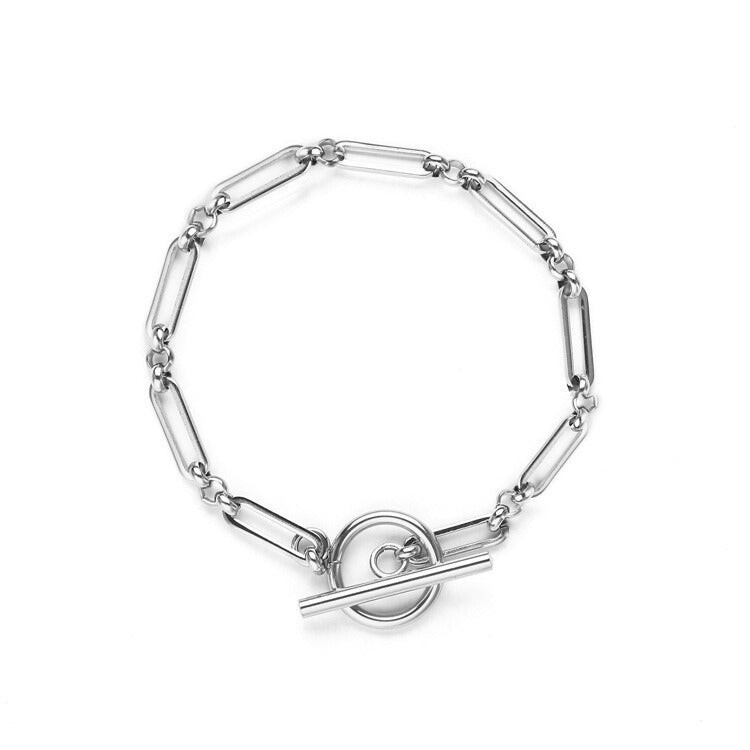 Βραχιόλι Link T-Bar | Λευκός Χρυσός