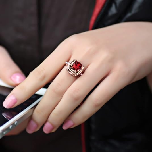 Εντυπωσιακό Δαχτυλίδι Halo με Ρουμπίνι | Ροζ Χρυσό