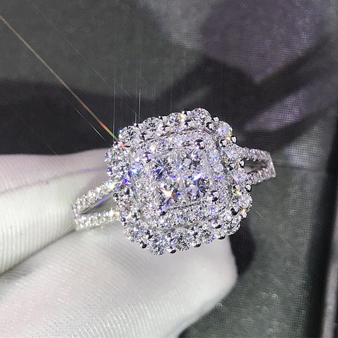 Βέρα Γάμου με Τετράγωνη Πέτρα Ζιργκόν