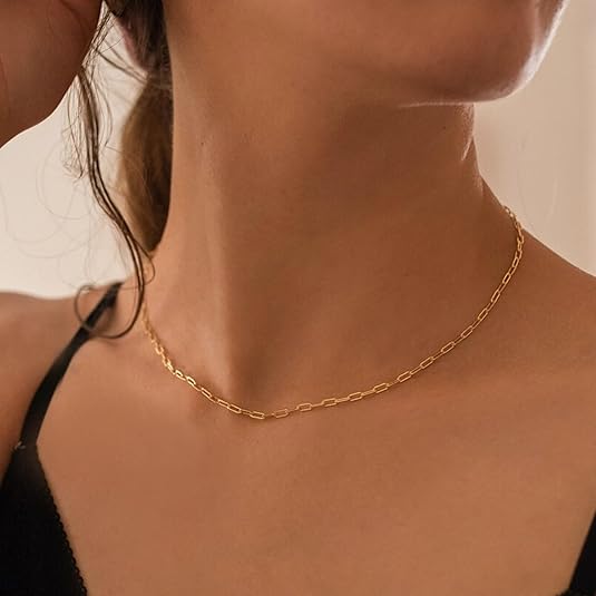 Πολύσειρο Κολιέ Paperclip με Ρουμπίνι | Χρυσό