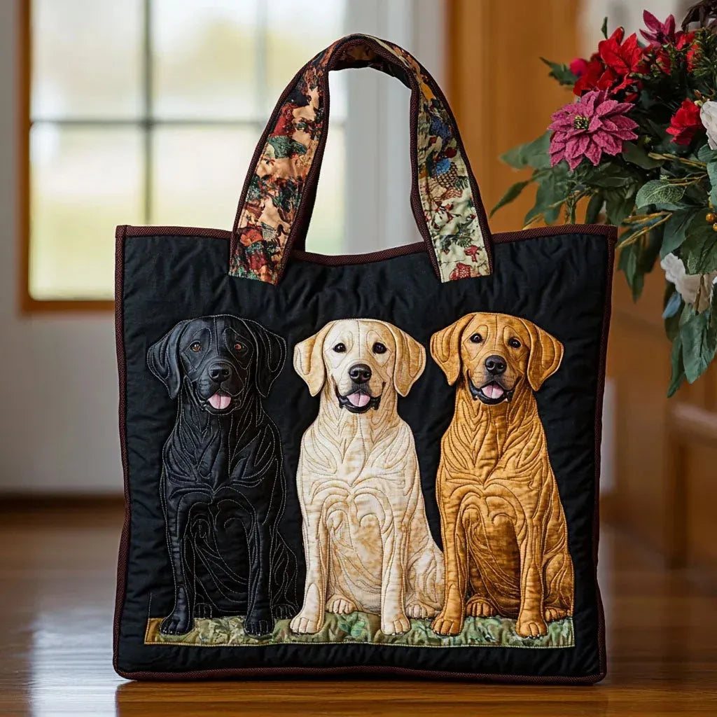Handcrafted Tote Bag Three Labradors