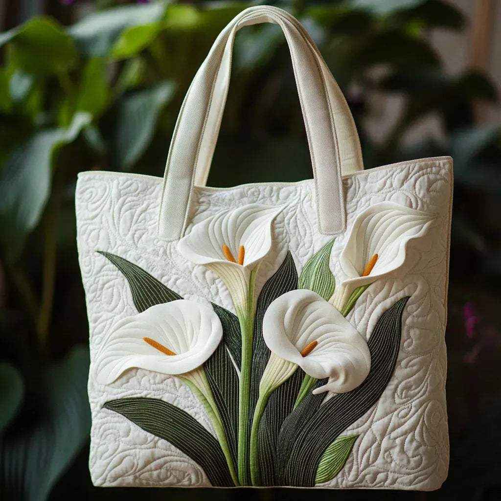 White Padded Calla Lily Bag