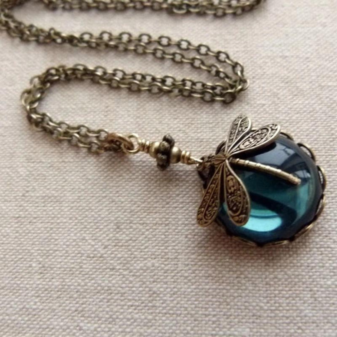 Vintage κολιέ λιβελούλα
