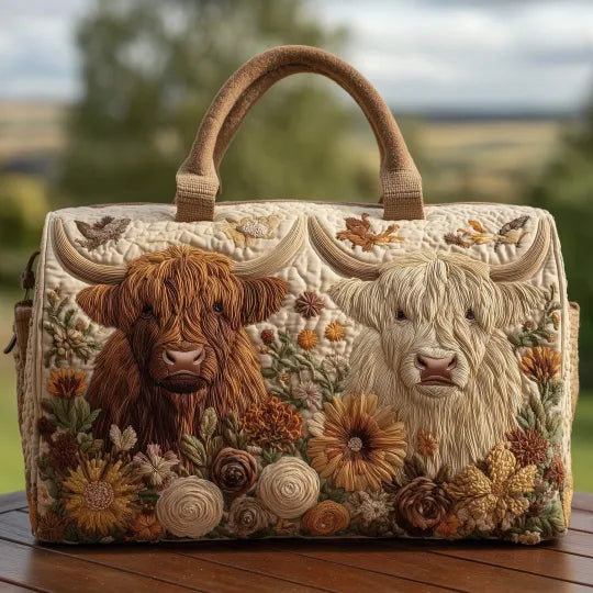 Padded Travel Bag Highland Cow