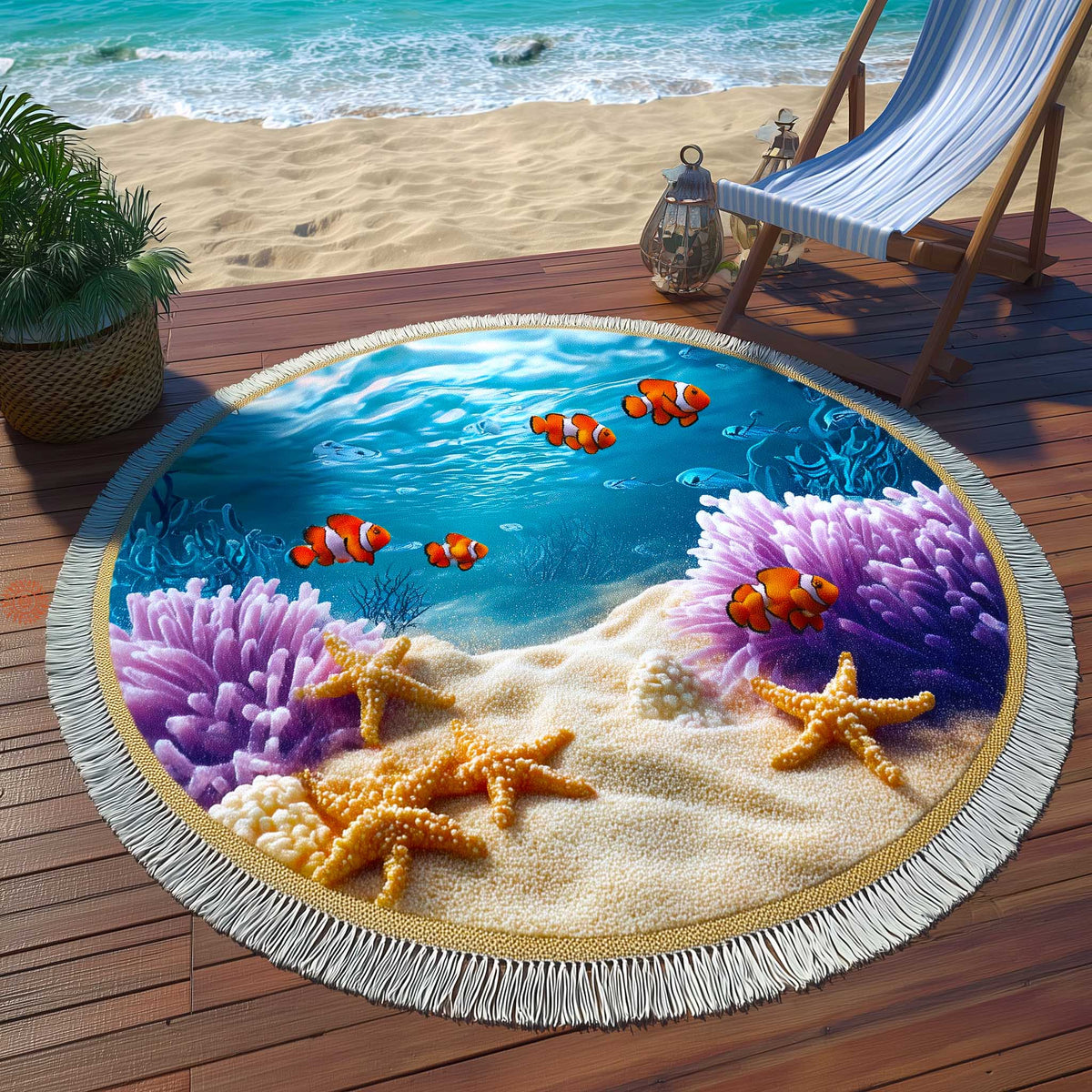 Στρογγυλή Πετσέτα Θαλάσσης Ocean Breeze