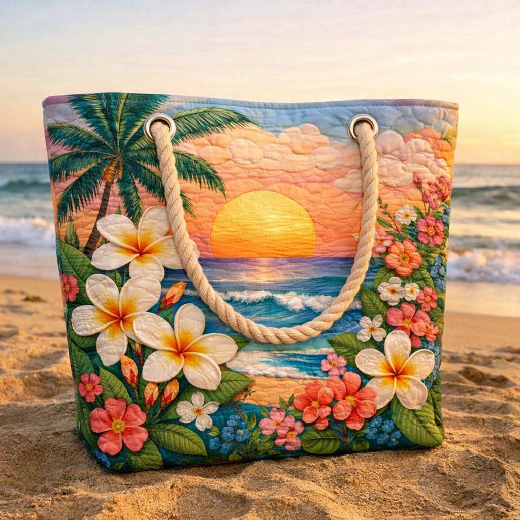 Καπιτονέ τσάντα παραλίας Tropical Vibe