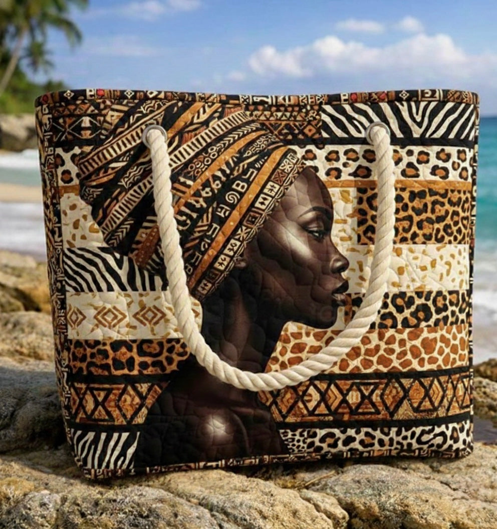 Καπιτονέ τσάντα παραλίας Melanin Queen