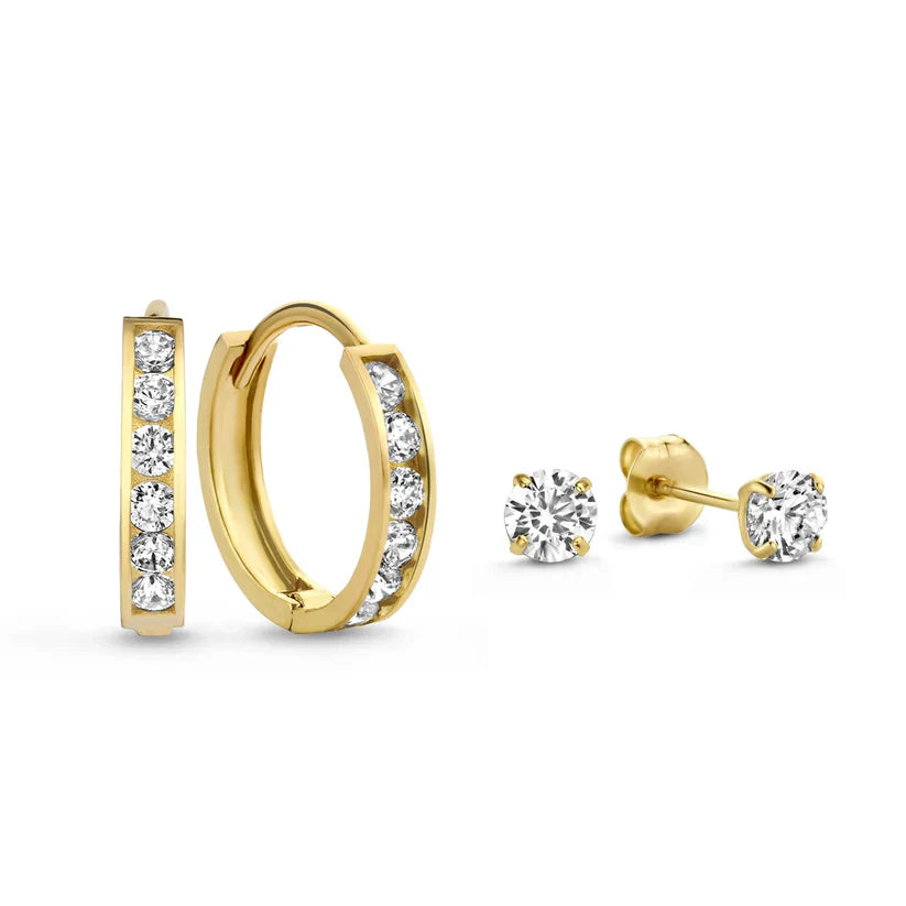 Brillane™ | Σετ Σκουλαρίκια με Πέτρες σε Χρυσό 14K