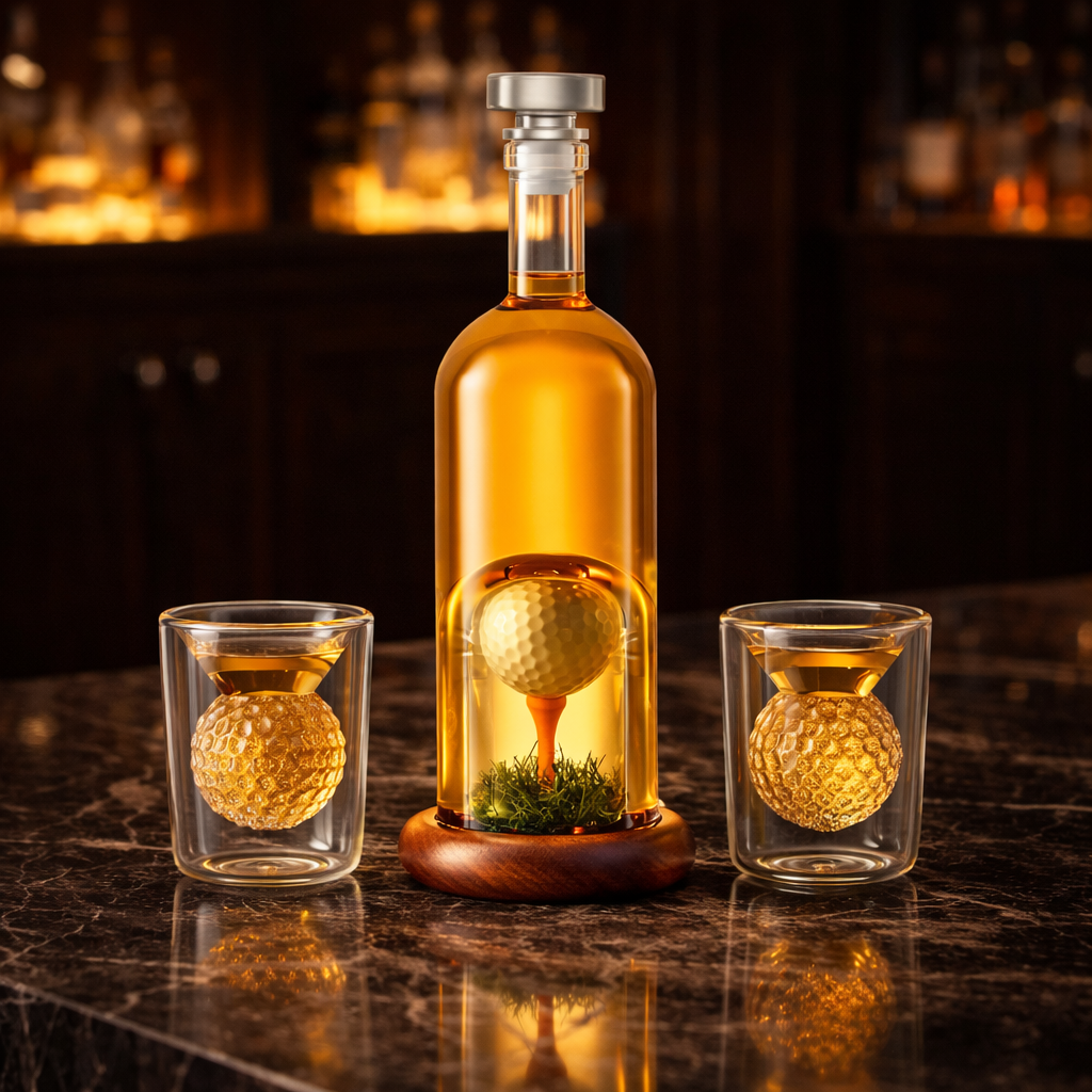 Μπουκάλι Ουίσκι - Σετ Γκολφ με Ποτήρια