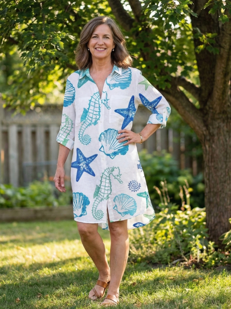 Noemi | Μακρυμάνικο Φόρεμα-Πουκάμισο Tie Dye