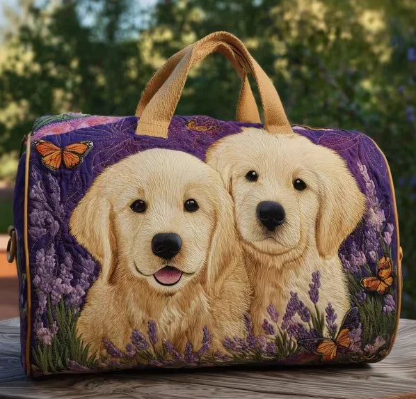 Golden Retriever Meadow Quilted Bag