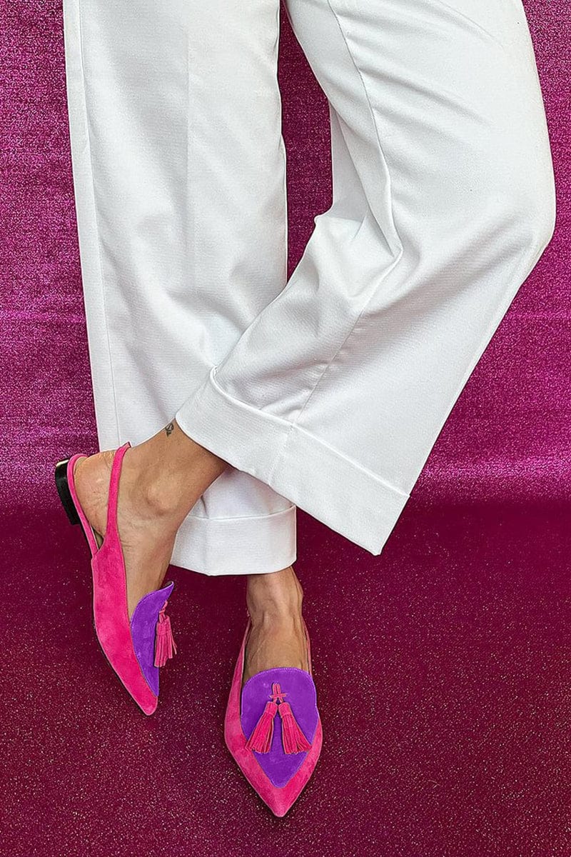 Φλατ Slingback Tessa με Φουντίτσες