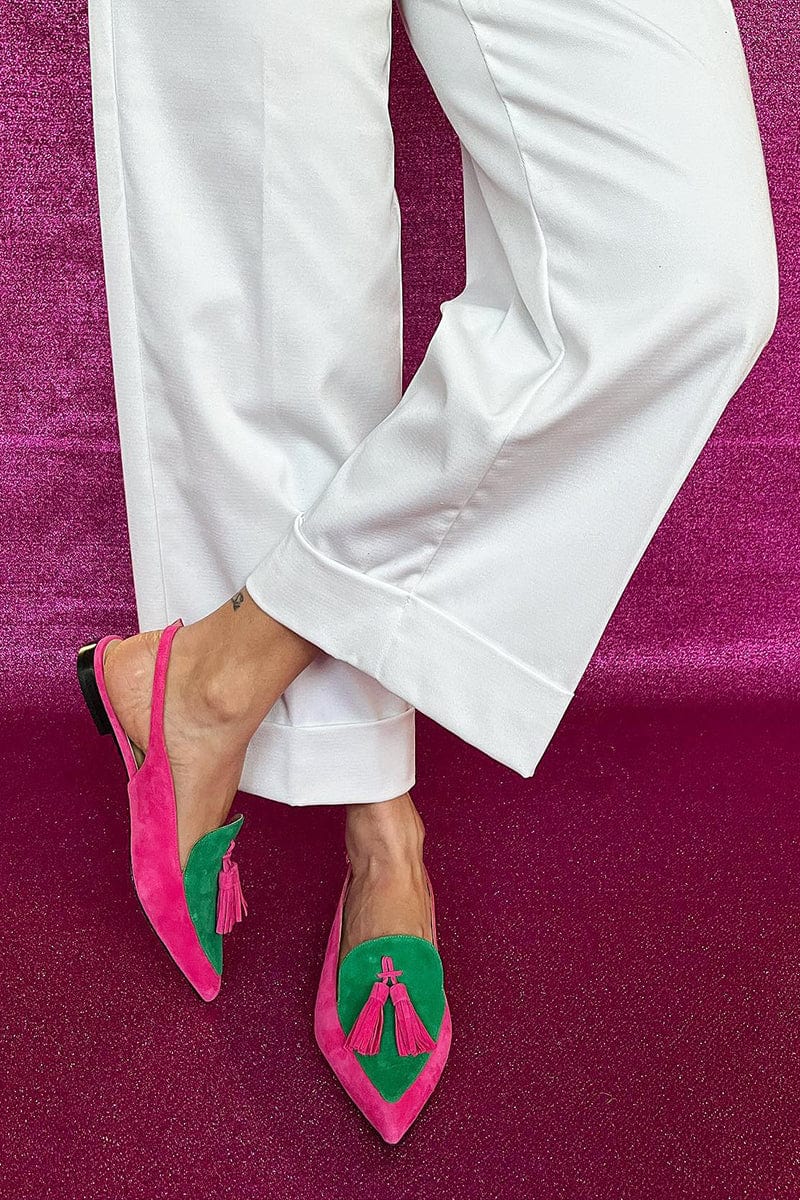 Φλατ Slingback Tessa με Φουντίτσες