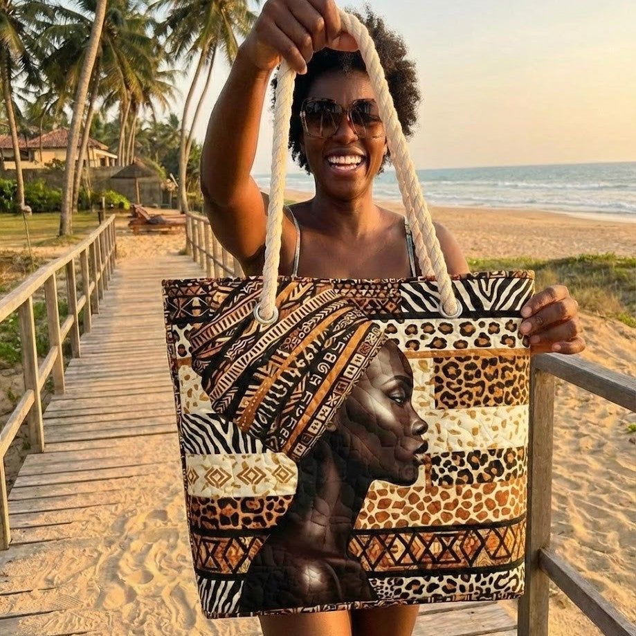 Καπιτονέ τσάντα παραλίας Melanin Queen